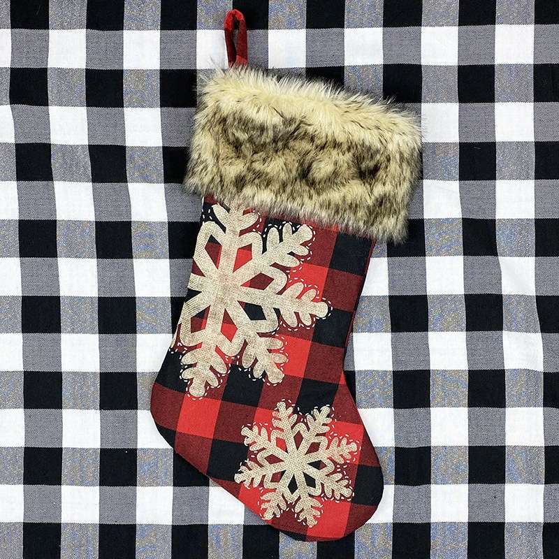Christmas Ornaments Burlap Socks Candy Socks Gift Bag(Senior)
