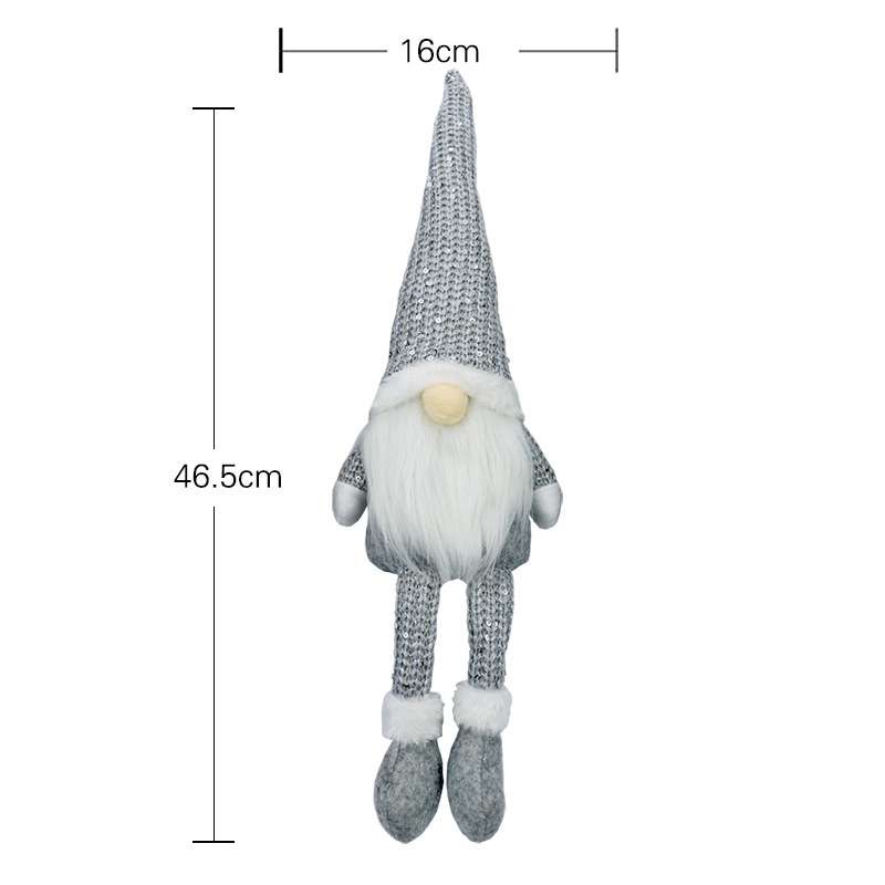 Christmas Decorations Dolls Faceless Elderly Dolls Window Decorations(White)