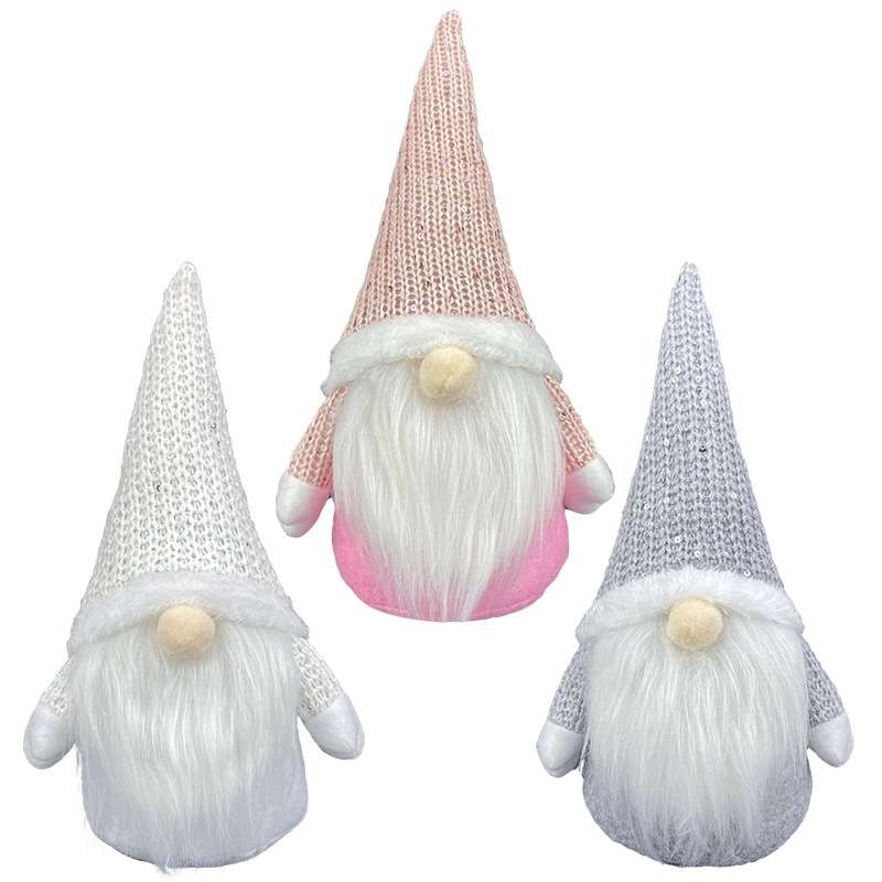Christmas Decorations Window Decorations for Faceless Elderly Dolls Decorative Dolls(Pink)