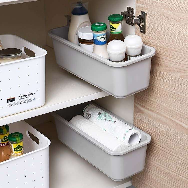 Wall-mounted Drawer Type Kitchen Spice Rack Perforation-free Household Cabinets & Kitchenware Storag