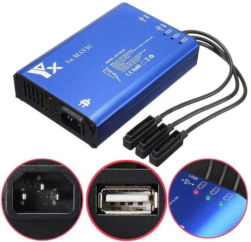 For DJI MAVIC Pro Aluminum Alloy 5 in 1 Hub Intelligent Battery Controller Charger, Plug Type:US Plu