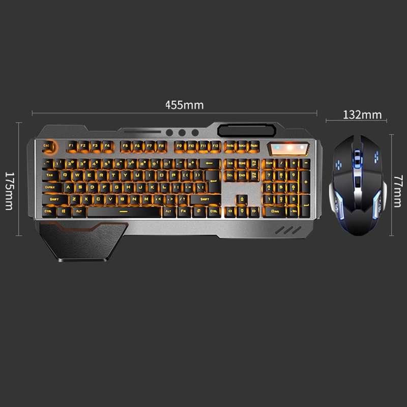 K680 Rechargeable Wireless Keyboard and Mouse Set(Black Mixed Color)