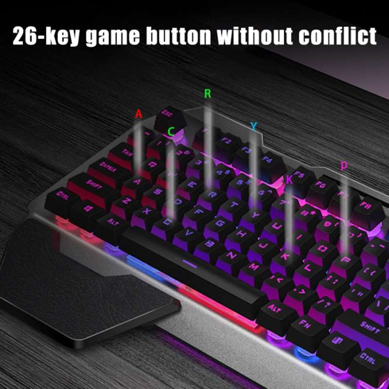 K680 Rechargeable Wireless Keyboard and Mouse Set(Black Mixed Color)