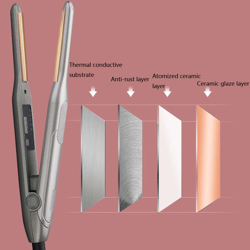 Small Wave Curling Iron For Men Beard Curling Iron 3D Ceramic Thermostat Hair Straightener(EU Plug)