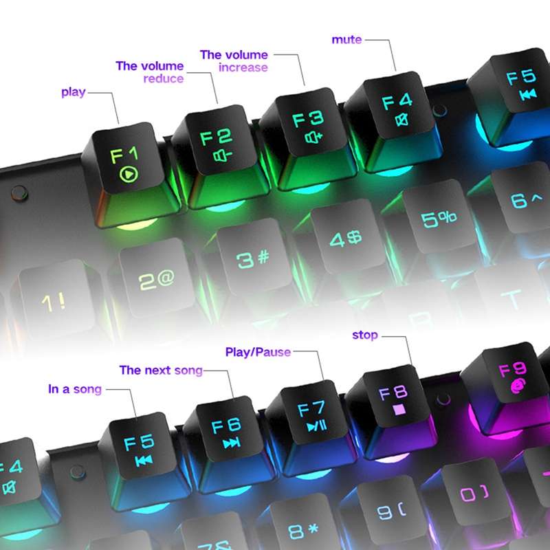 ZIYOULANG T3 Wireless Charging Gaming Lighted Keyboard and Mouse Set(Black Rainbow Light)