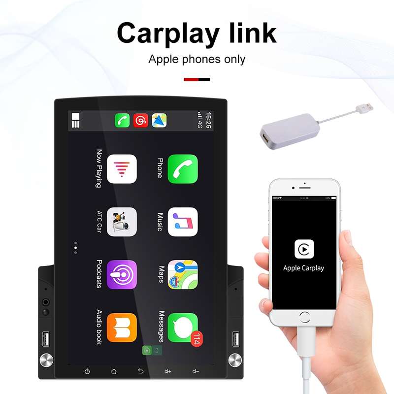 9.7 inch Vertical Screen HD 2.5D Glass Car MP5 Player Android Navigation All-in-one Machine, Specifi