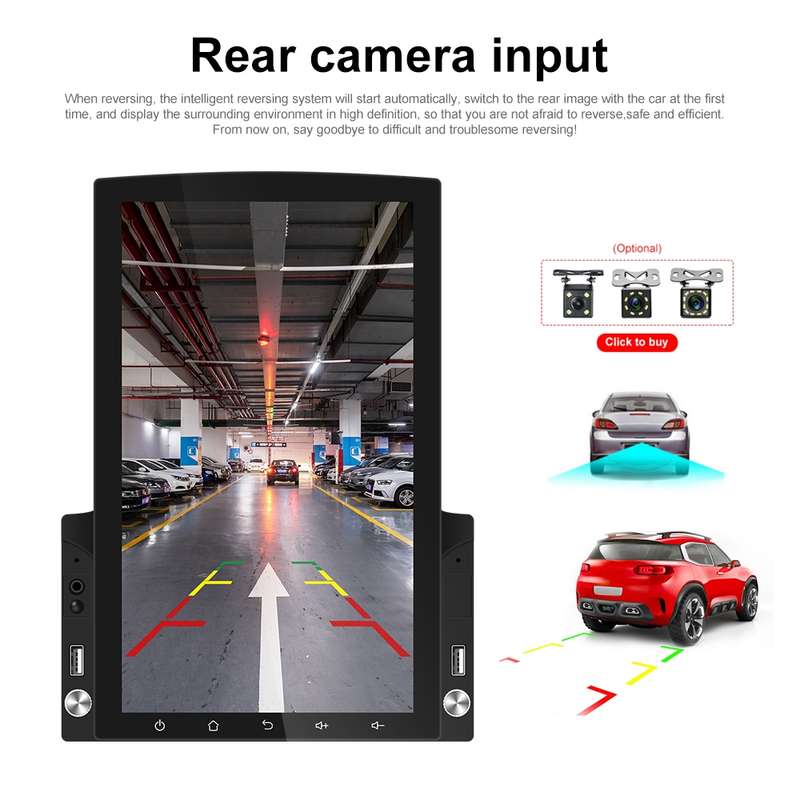 9.7 inch Vertical Screen HD 2.5D Glass Car MP5 Player Android Navigation All-in-one Machine, Specifi