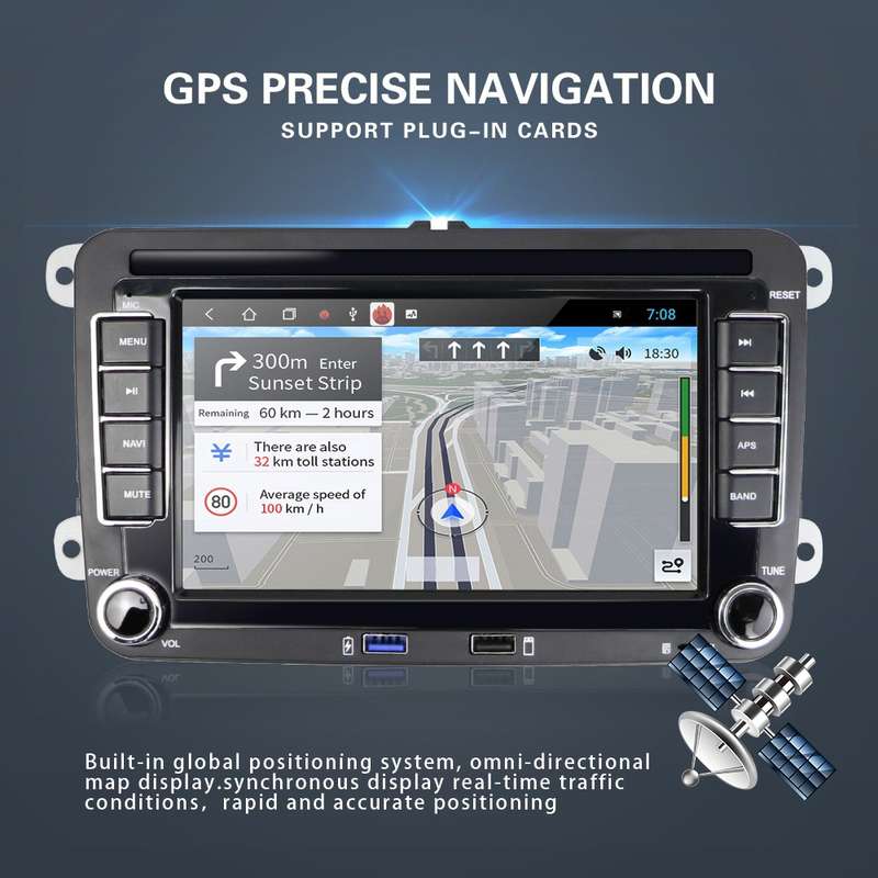 Suitable for Volkswagen 7-inch Car Multimedia Player Navigation Bluetooth Reversing Integrated Machi