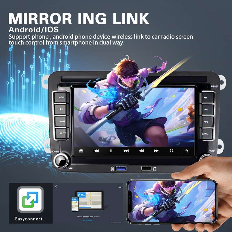 Suitable for Volkswagen 7-inch Car Multimedia Player Navigation Bluetooth Reversing Integrated Machi