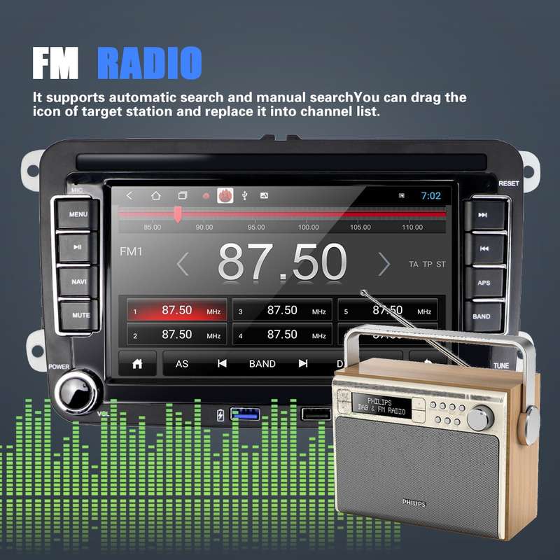 Suitable for Volkswagen 7-inch Car Multimedia Player Navigation Bluetooth Reversing Integrated Machi