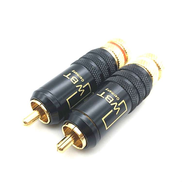 2pcs WBT-0144 RCA Lotus Plug AV Audio and Video Plug(Black)