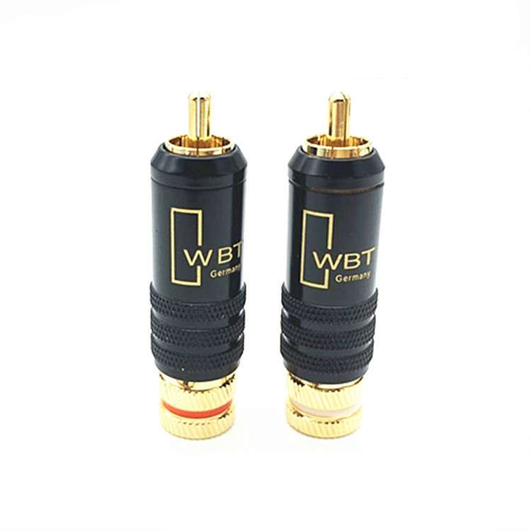 2pcs WBT-0144 RCA Lotus Plug AV Audio and Video Plug(Black)