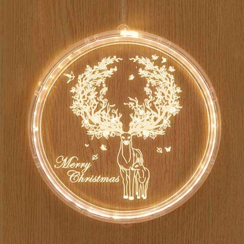 Christmas Decoration Light LED Holiday 3D Hanging Lamp, Power:Battery(Santa Claus)