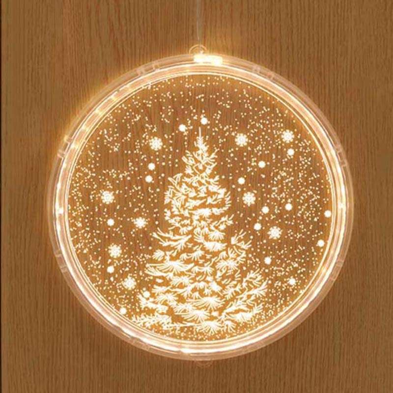 Christmas Decoration Light LED Holiday 3D Hanging Lamp, Power:Battery(Santa Claus)