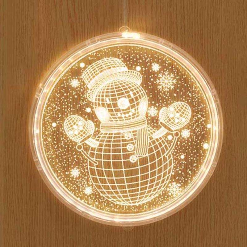Christmas Decoration Light LED Holiday 3D Hanging Lamp, Power:Battery(Santa Claus)