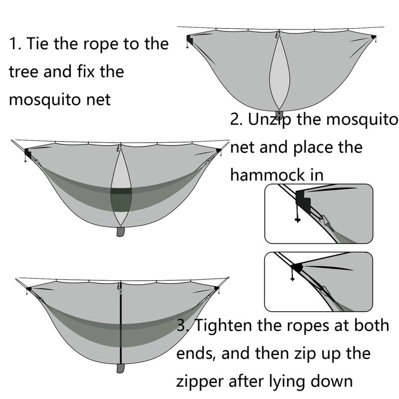 Separate Hammock Mosquito Net Outdoor Hammock Mosquito Cover And Not Include Hammock(Gray)