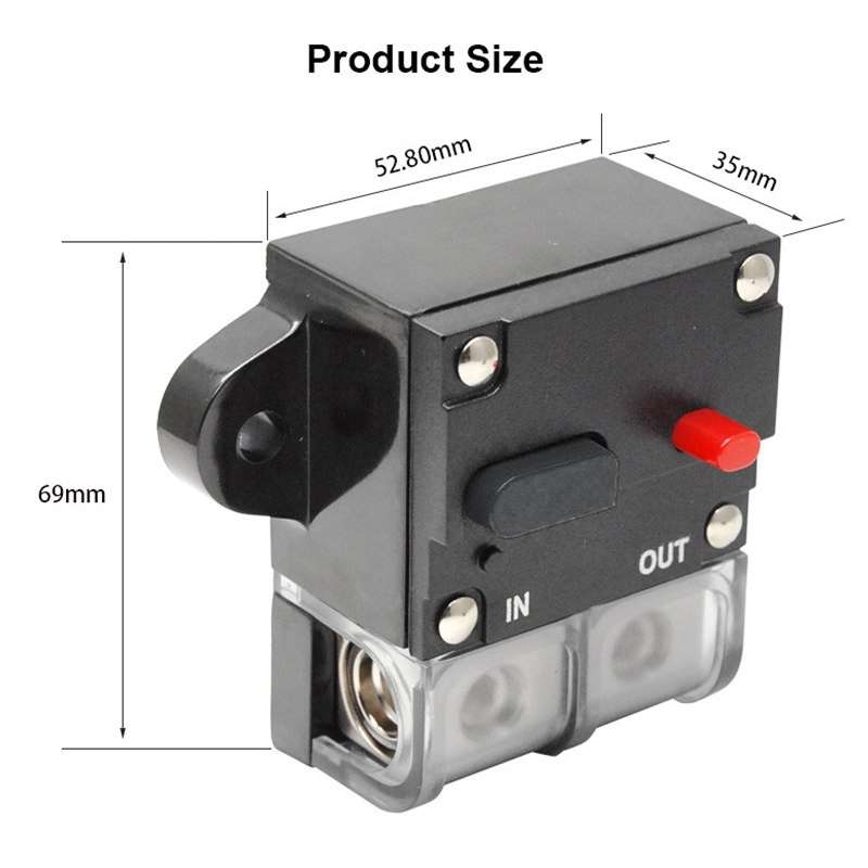 80A Auto Circuit Breaker Car Audio Fuse Holder Power Insurance Automatic Switch(Black)