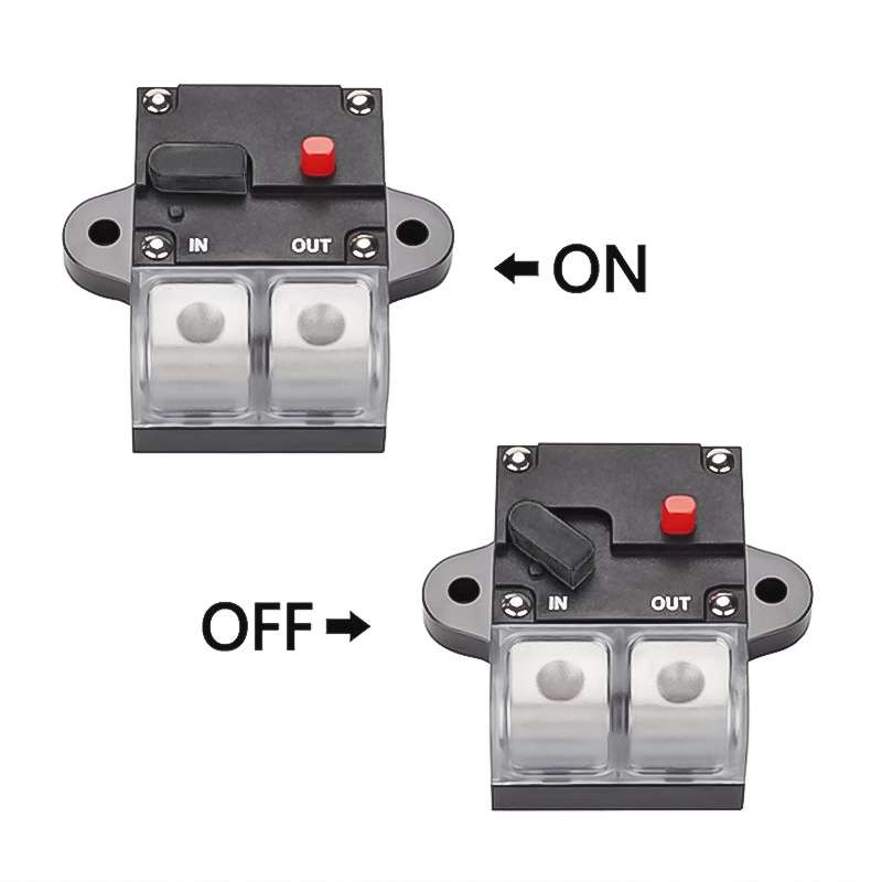 80A Auto Circuit Breaker Car Audio Fuse Holder Power Insurance Automatic Switch(Black)