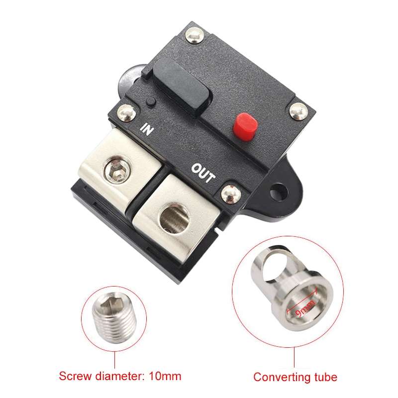 80A Auto Circuit Breaker Car Audio Fuse Holder Power Insurance Automatic Switch(Black)