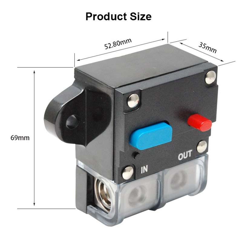 250A Auto Circuit Breaker Car Audio Fuse Holder Power Insurance Automatic Switch(Blue)