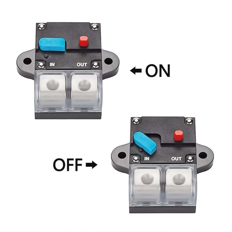 250A Auto Circuit Breaker Car Audio Fuse Holder Power Insurance Automatic Switch(Blue)