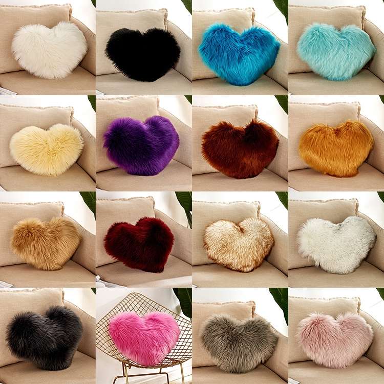Home Cushion Pillow can be Washed without Core Heart-shaped Pillowcase, Size: 40x50cm(Dark Gray)