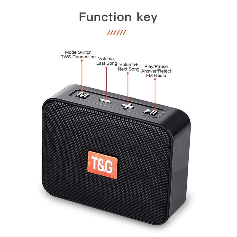 T&G TG166 Color Portable Wireless Bluetooth Small Speaker(Black)