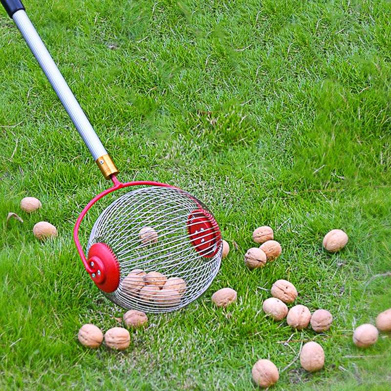 Garden Tools Nut Collector Fruit Picker Picking Walnut Picking Chestnut Picker, Style:Telescopic Rod