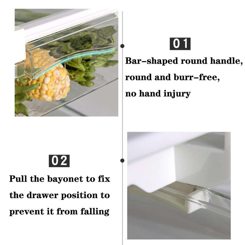 Refrigerator Storage Box Drawer Type Square Household Multifunctional Food Preservation Box, Specifi