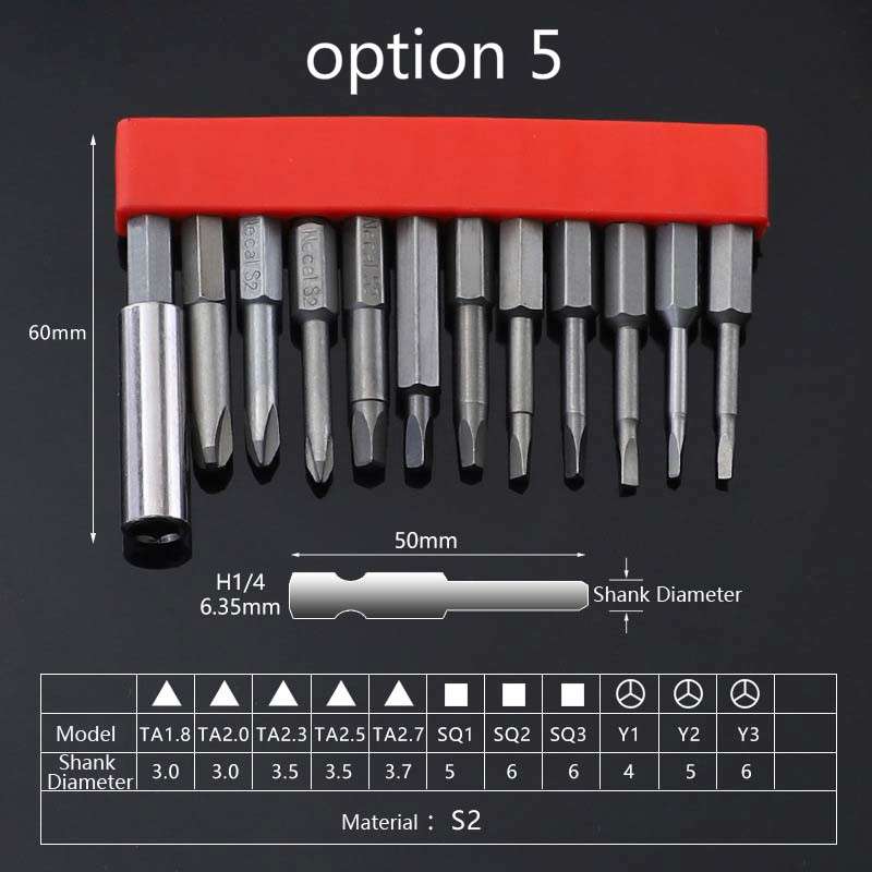 12 PCS / Set Screwdriver Bit With Magnetic S2 Alloy Steel Electric Screwdriver, Specification:5