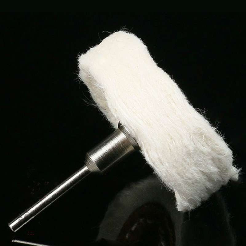 T Style Polish Buffing Wheel Grinding Head Cloth Dremel Wheel Grinder Brush For Rotary(White)
