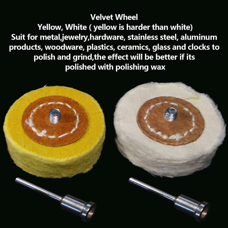 T Style Polish Buffing Wheel Grinding Head Cloth Dremel Wheel Grinder Brush For Rotary(White)