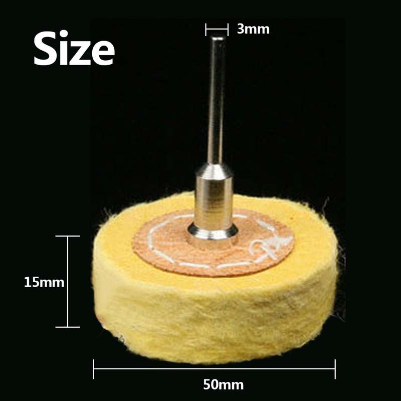 T Style Polish Buffing Wheel Grinding Head Cloth Dremel Wheel Grinder Brush For Rotary(White)