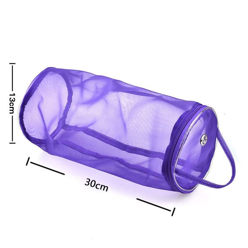 Mesh Bag DIY Hand Weaving Tools Yarn Storage Knitting Bag Organizer Hollow Yarn Bag(Small Pink)