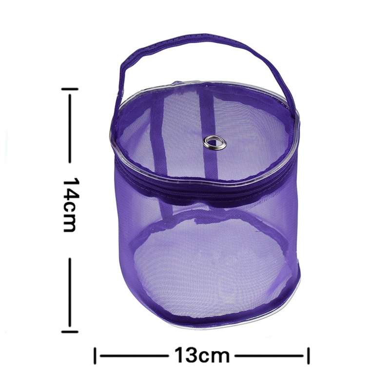 Mesh Bag DIY Hand Weaving Tools Yarn Storage Knitting Bag Organizer Hollow Yarn Bag(Small Pink)
