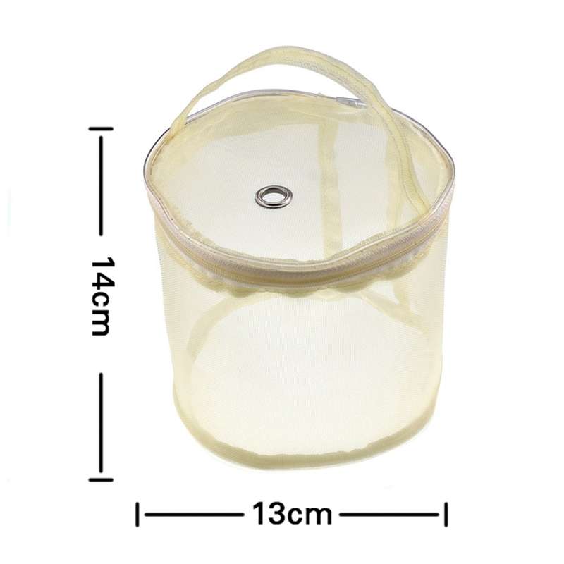 Mesh Bag DIY Hand Weaving Tools Yarn Storage Knitting Bag Organizer Hollow Yarn Bag(Small Pink)