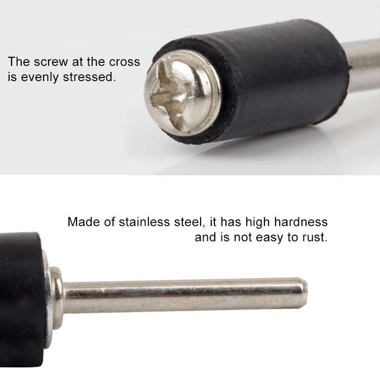 6 PCS Rubber Wheel Connecting Rod Sandpaper Ring Fixing Rod, Without Sandpaper Ring, Rubber Rod Diam