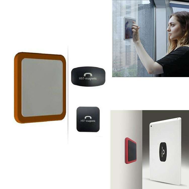 Wall-mounted iPad Magnetic Adsorption Universal Sticker Mobile Phone Wall Bracket(Black B)