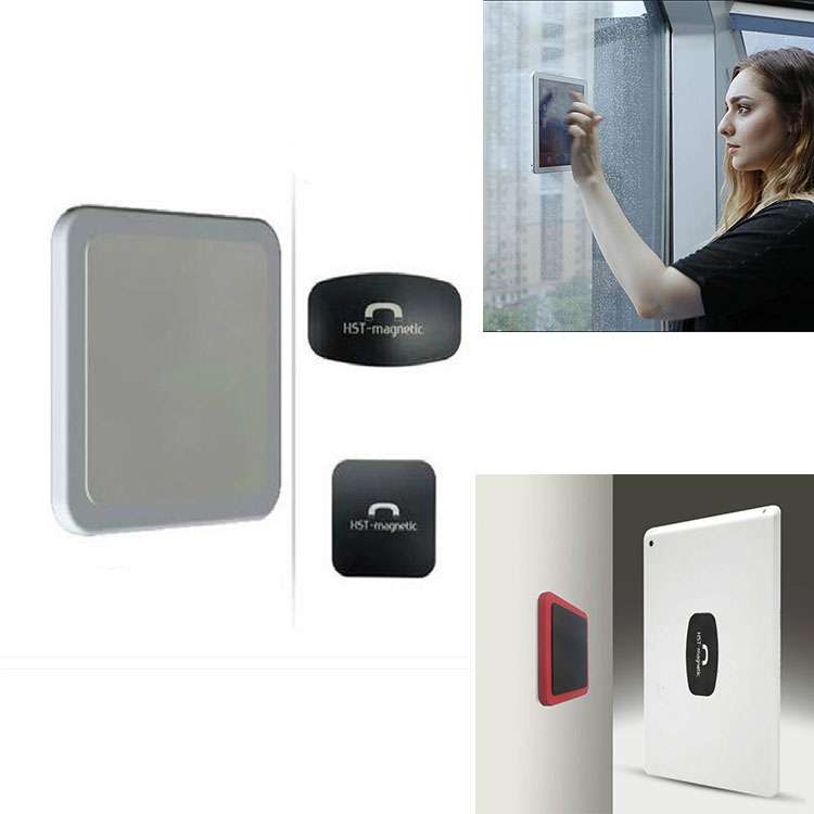 Wall-mounted iPad Magnetic Adsorption Universal Sticker Mobile Phone Wall Bracket(Black B)