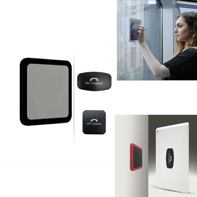 Wall-mounted iPad Magnetic Adsorption Universal Sticker Mobile Phone Wall Bracket(Black B)