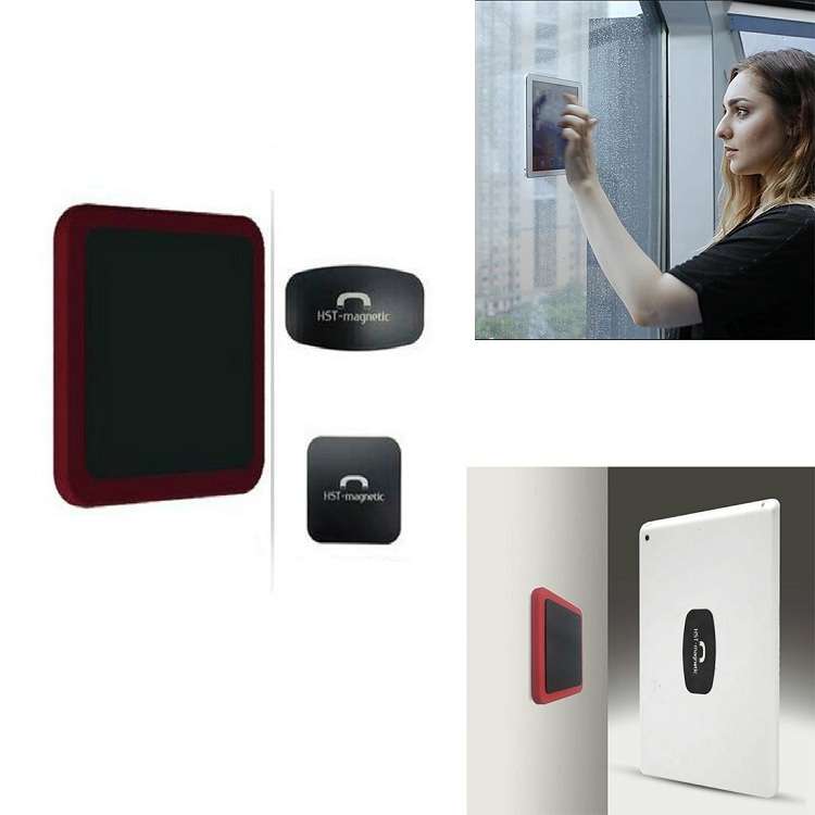 Wall-mounted iPad Magnetic Adsorption Universal Sticker Mobile Phone Wall Bracket(Black B)