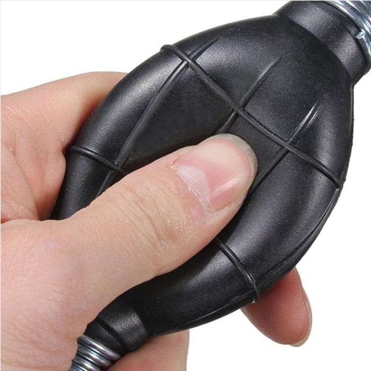 Universal Car Boat Motor Motorcycle Gasoline Pump Spherical Rubber Manual Fuel Pump, Size:8mm(Black)