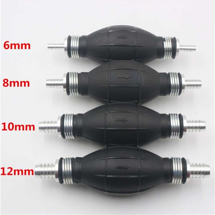 Universal Car Boat Motor Motorcycle Gasoline Pump Spherical Rubber Manual Fuel Pump, Size:10mm(Black