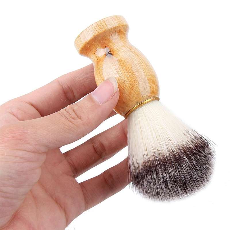 Wood Handle Hair Shaving Brush Facial Beard Cleaning Appliance Shave Salon Badger Hair Tool Razor Br