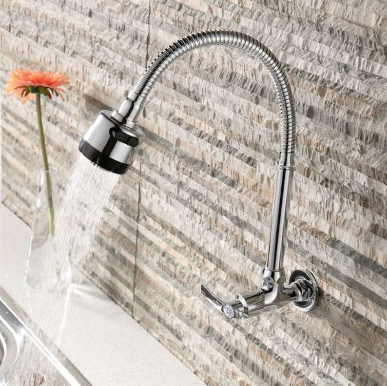 Kitchen Faucet Anti-splash Head Wash Basin Sink Universal Rotatable Faucet Full Copper Joint, Style:
