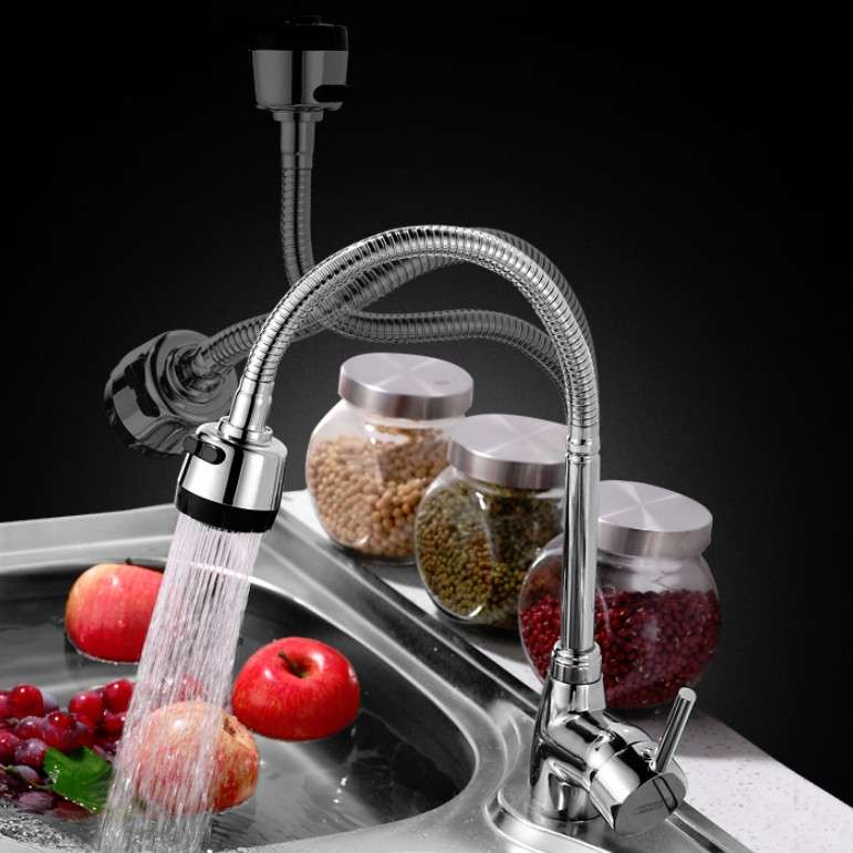Kitchen Faucet Anti-splash Head Wash Basin Sink Universal Rotatable Faucet Full Copper Joint, Style: