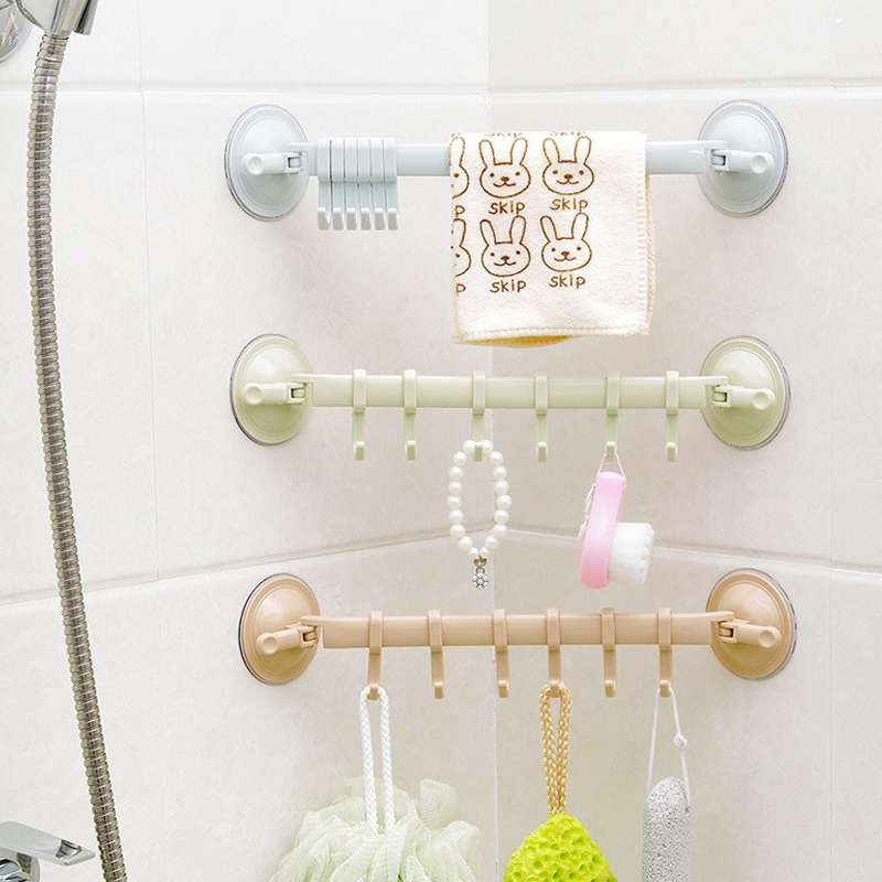 Kitchen Bathroom Wall Powerful Sucker Towel Hook Creative Wall Hanging Hook(Nordic Green)