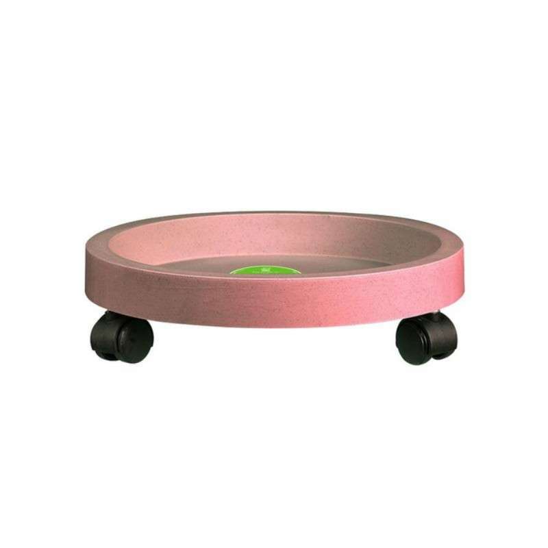 Universal Round Wheels Pot Tray Easy Moving Plant Pot Tray Garden Plate Plastic Stand(White)