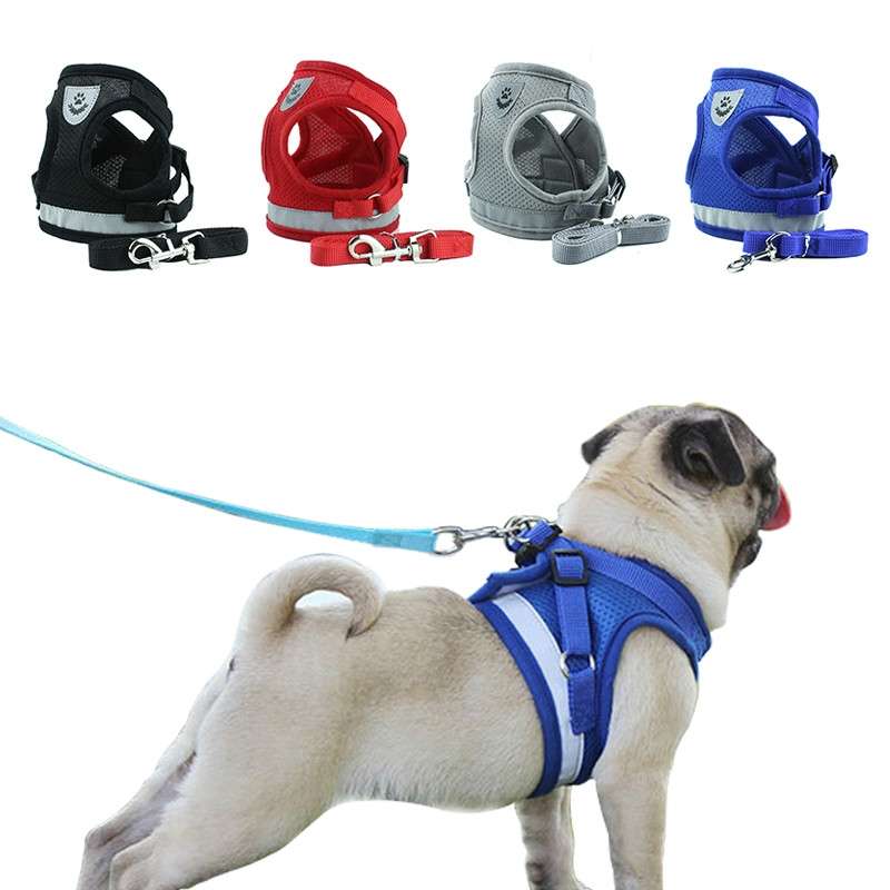 Adjustable Polyester Mesh Reflective Vest Lead Leash for Pet Dog, Size:XL(Red)