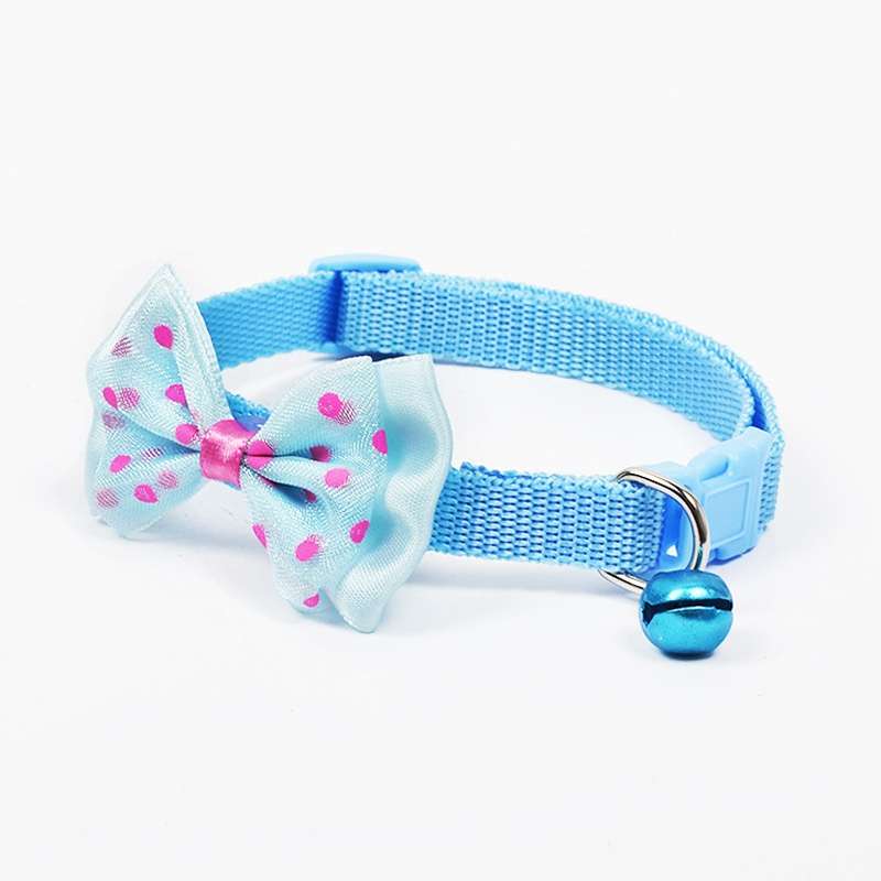 Adjustable Bow Knot Bell Collar Cat Dog Collars Pet Supplies(Red)